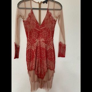 For Love and Lemons Red Lace Dress